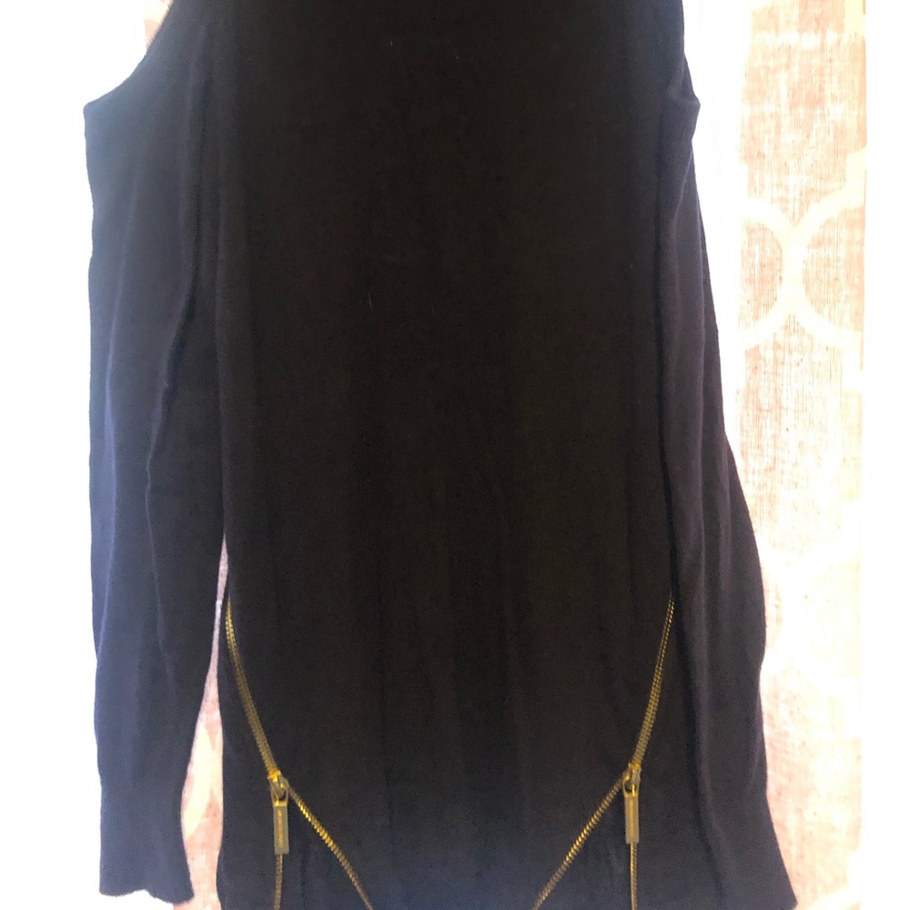 Michael Kors cold shoulder navy sweater